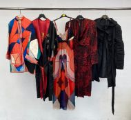 A mixed collection of vintage designer clothes to include Hanae Mori, Louis Feraud, Samuel Dong