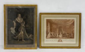 A 19th century portrait engraving of 'Maximilian Joseph I, Koenig Von Bayern' along with a later