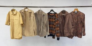 A mixed collection of vintage designer clothes to include Ted Lapidus, Giorgio Armani, Saint Laurent
