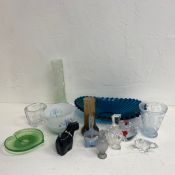 Two items of signed Kosta Boda glass along with a miscellaneous collection of art glass etc. H.26cm