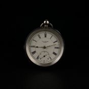 A 19th century Waltham Mass gentleman's pocket watch retailed by J.G.Graves having a white enamelled