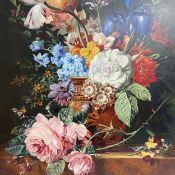 Attributed to Frederick Victor Bailey (1919-1997) Gilt framed oil on canvas, still life of flowers.