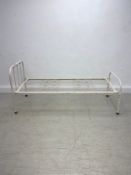 A 19th century cast iron single bedstead. 92x210x78cm (For a 2'6