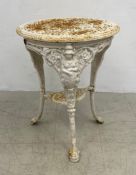 A Gaskell and Chambers Britannia pub table. 75xDia.60cm (In need of some repair as seen).