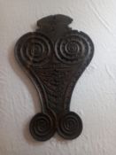 A carved C17th oak panel, repairs as seen. L.60cm