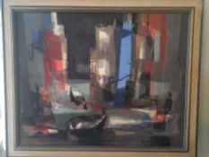 Marcel Mouly (1918-2008), a large 20th century lithograph after the original abstract painting,