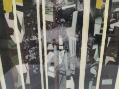 Trevor Frankland (1931-2011), a 20th century watercolour and acrylic painting, abstract cubist style