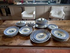A 20th century S.Hancock & Sons Coronaware 'Chantilly' pattern part dinner service for six place