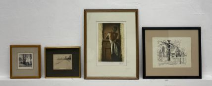Three signed etchings to include Anthony Dawson, James Swan and one with aquatint along with a