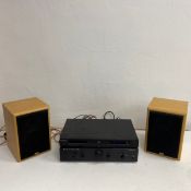 A Cambridge Audio A series amplifier, a Fusion CD player and a pair of TDL Nucleus 2 speakers.