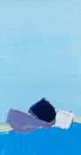 Francis Eck (b.1949), a contemporary impasto oil on canvas, minimalist abstract seascape, framed