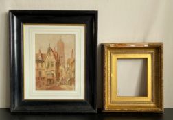 A 19th century Dutch School watercolour study of Ultrecht Cathedral, signed Wallen to the lower