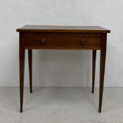 A 19th century mahogany side table with frieze drawer on square section supports. H.72.5 W.76 D.45.