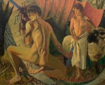 André Durand (b.1947), a large and impressive contemporary oil on canvas titled 'Aries: The Dragon's