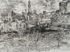 Henry Collins (1910-1994), a contemporary limited edition etching titled 'Colchester fron the