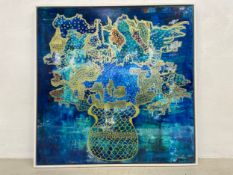 A contemporary acrylic on canvas titled 'Flowers for You' 2020 by Javier Santana, signed to the