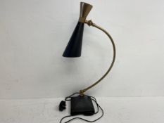 A contemporary brass and painted metal table lamp model LMP0198 by Andrew Martin with label to the