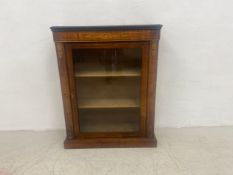 A 19th century walnut pier cabinet or bookcase with scrolling Arabesque style satinwood inlay,