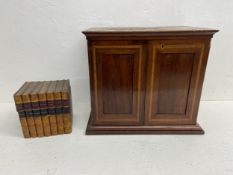 An Edwardian mahogany fitted pipe cabinet with engraved plaque along with another box in the form of
