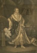 A 19th century portrait engraving of 'Maximilian Joseph I, Koenig Von Bayern' in a glazed gilt