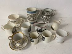 A collection of 19th century porcelain to include Sunderlandware and Lustreware. H.15cm.