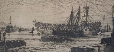 Sir Francis Seymour Haden (1818-1910), etching, signed, framed and glazed. 46x65cm
