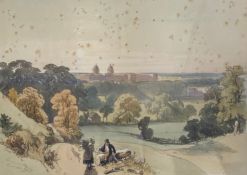 James Duffield Harding (1798-1863), lithograph, Greenwich, signed, framed and glazed. 45x55cm