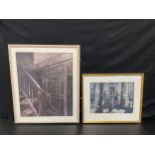 Two limited edition etchings, numbered and indistinctly signed, both by the same hand, framed and