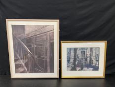 Two limited edition etchings, numbered and indistinctly signed, both by the same hand, framed and