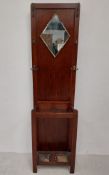 A mid century oak narrow hallstand. H.176 W.47 D.27.5cm (Low cost in-house delivery available).