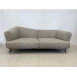 A contemporary Ditre Italia sofa of asymmetric shape on metal supports. H.86 W.210 D.107cm. (Low