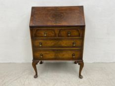 A mid 20th century Georgian style mahogany bureau. H.99 W.71 D.42cm (Low cost in-house delivery