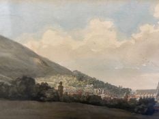 A 19th century framed and glazed watercolour, Malvern from Ledbury Road. 36x28cm.