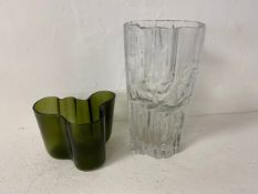 A signed 20th century art glass Savoy vase by Alvar Aalto along with a large Iittala Tapio