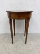 A C.1900 French walnut lamp or occasional table fitted with frieze drawer on square tapering
