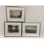 Three late 18th and early 19th century engravings of Greenwich interest by C Hullmandel, Boydell and
