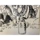 A set of five vintage framed and glazed Ronald Searle cartoons. 41x53cm. - Image 5 of 7