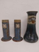 A C.1900 Maud Bowden Royal Doulton stoneware vase in the Secessionist style along with a pair of
