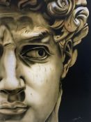 Paul Karslake (1958-2020), a contemporary limited edition print on canvas, head of Michelangelo's