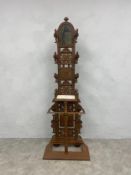 A Victorian cast iron hallstand fitted with mirror and marble shelf with foundry mark to the back.