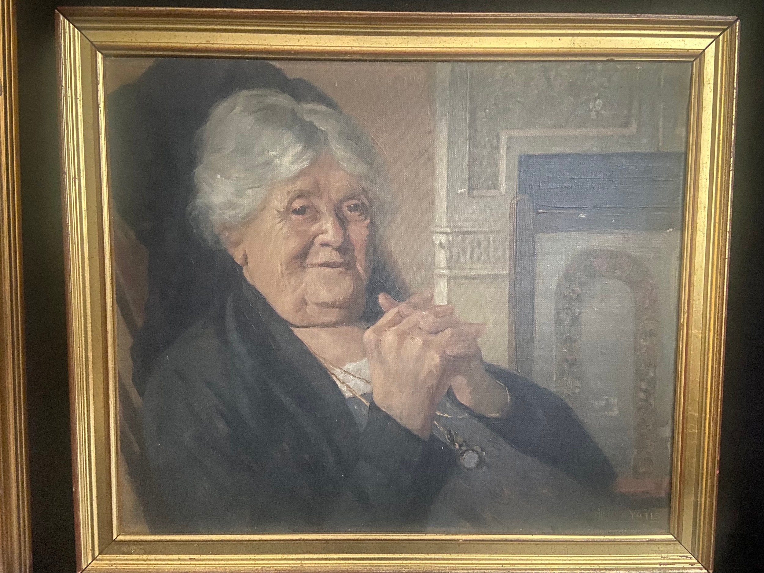 Two mid century oil portraits, framed. Largest H.84 x 69cm - Image 2 of 6
