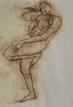 A signed and dated artist's proof, mother and baby, framed and glazed. 62 x 41cm