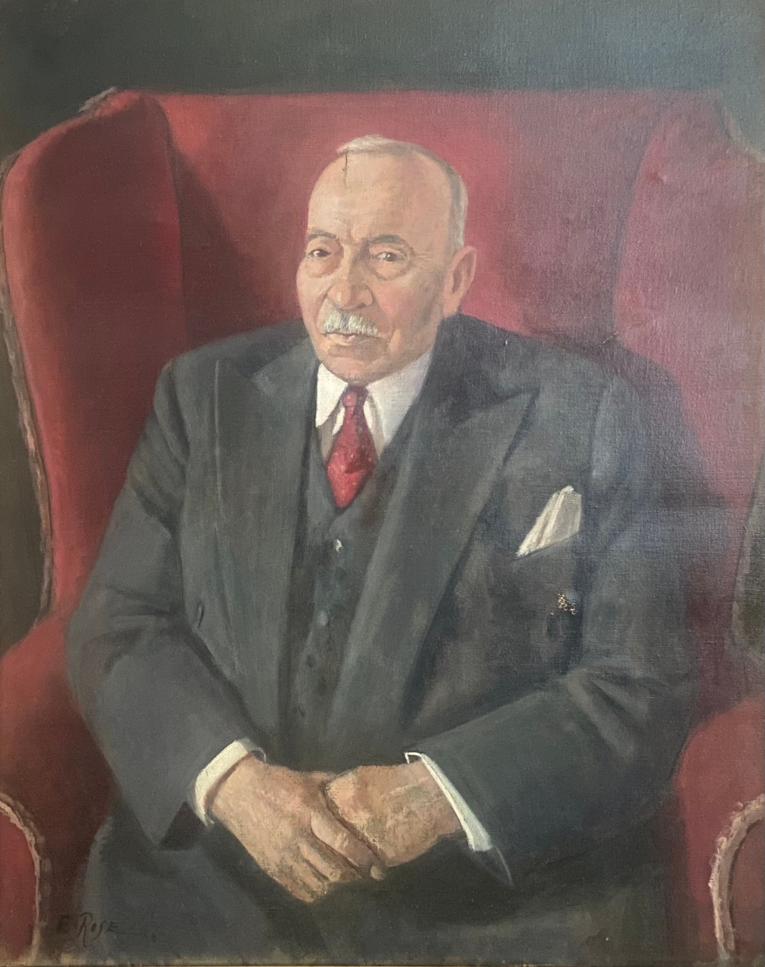 Two mid century oil portraits, framed. Largest H.84 x 69cm - Image 4 of 6