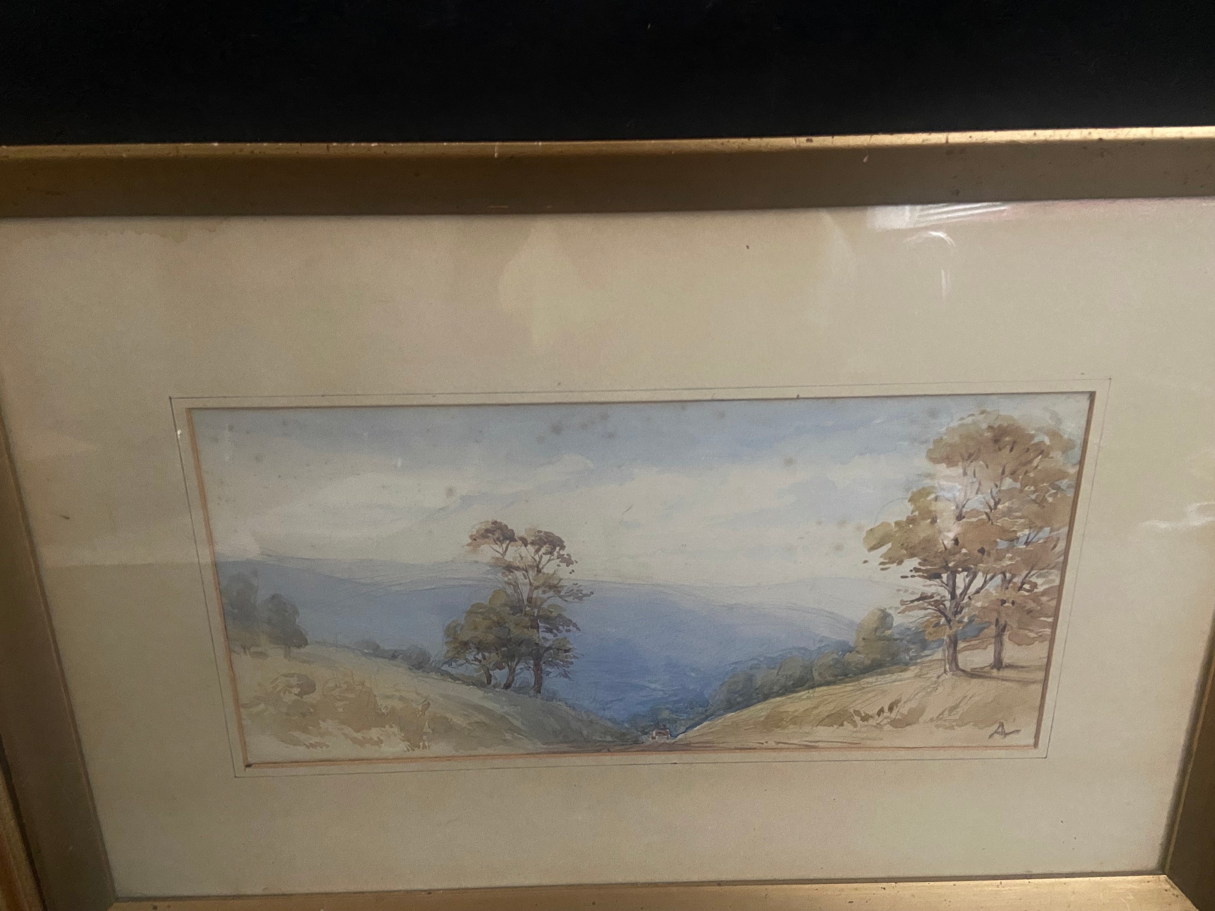 A framed and glazed watercolour, English village signed S Francis and a 19th century English - Image 2 of 5