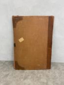 A very large canvas and leather bound folio containing a collection of 19th century and earlier