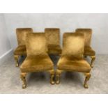 A set of five 19th side chairs, early Georgian style in the manner of James Moore raised on four