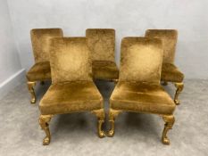 A set of five 19th side chairs, early Georgian style in the manner of James Moore raised on four