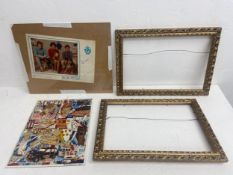A framed 1970's Blue Peter photograph signed by Valerie Singleton, John Noakes and Peter Purves; a