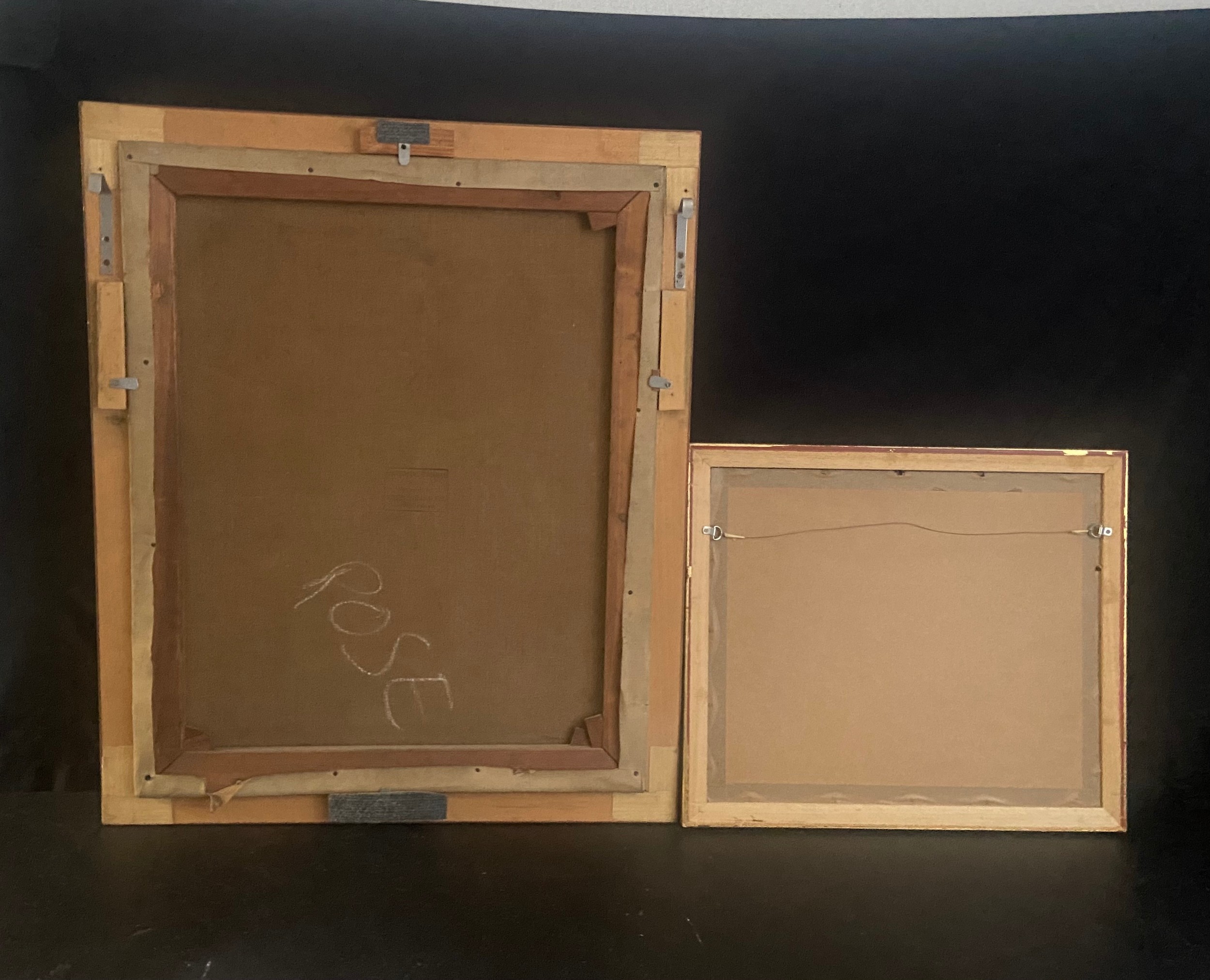 Two mid century oil portraits, framed. Largest H.84 x 69cm - Image 6 of 6