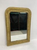 A 19th century French giltwood framed pier or overmantel mirror with foliate gesso decoration with
